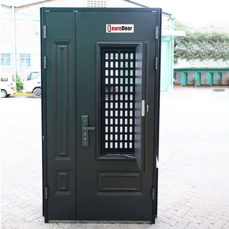 backside of meshed steel door